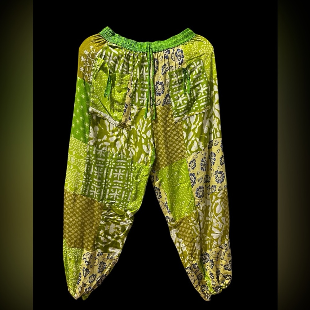 Green #3 NWT 100% rayon patchwork jogger pants